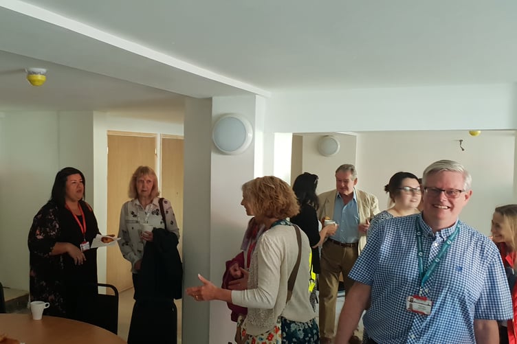 Wellington community connect champion Pete Joint (right) during a viewing for local organisations in the new Kings Arms hub.