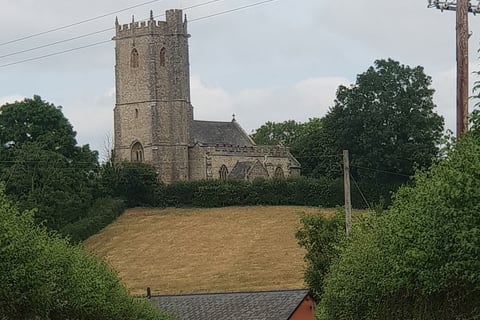 The Church of St Mary the Virgin, West Buckland, which is part of the Wellington Team Ministry, viewed from Sawyers Hill