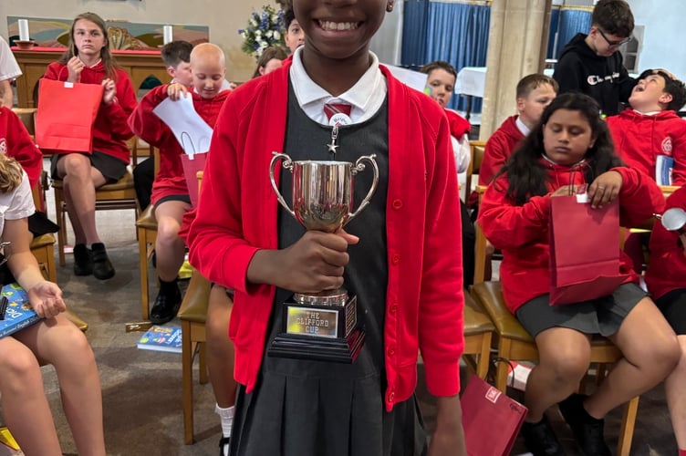 Students received awards for academic and social efforts in a trophy presentation for year 6 leavers