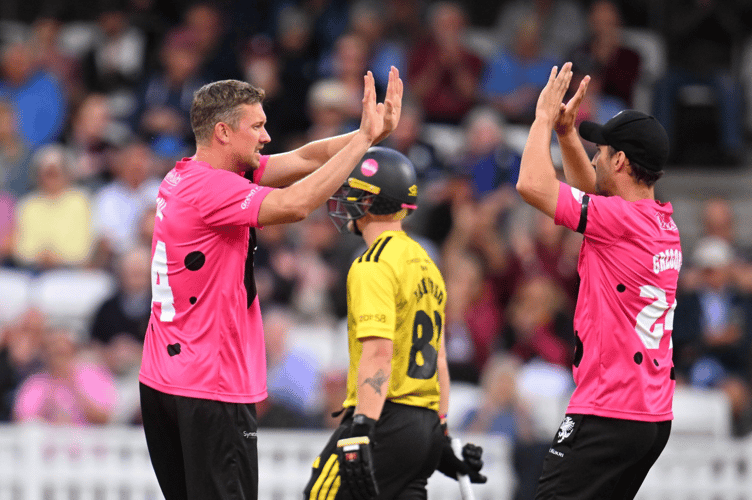 Two wickets apiece for Jake Ball (left) and Lewis Gregory