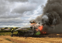 Emergency services tackle combine fire