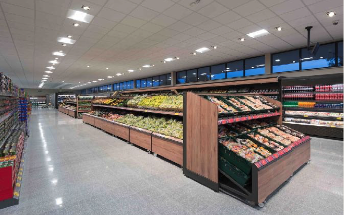 A typical Aldi supermarket interior, showing standard aisle widths. PHOTO: Kendall Kingscott.