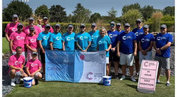 Participants of the golf marathon at Oake Manor which raised £15,000