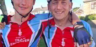 Father and son 'give the gift of a smile'