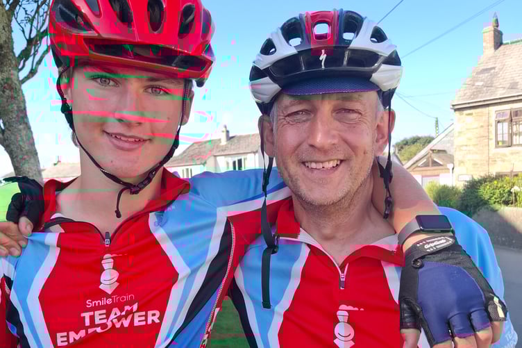 Mo Speyer and his father Charles, who have cycled the length of the country to raise funds for charity.