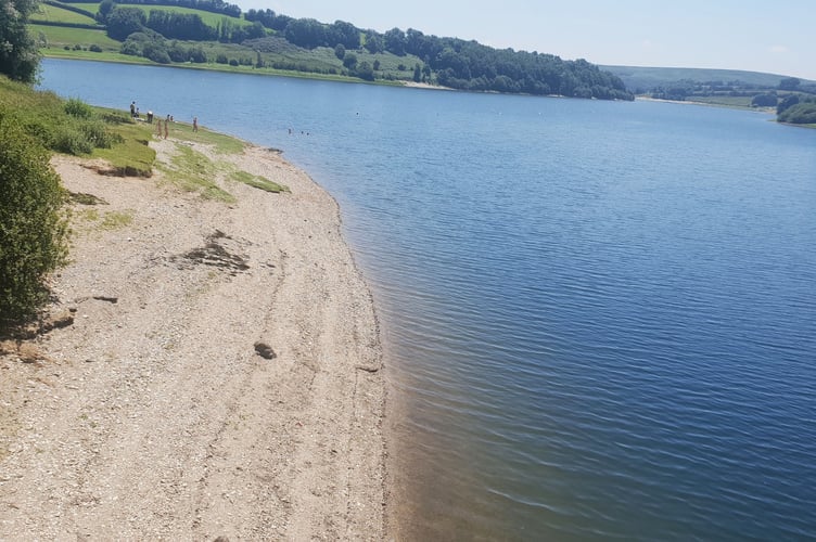 Wimbleball Lake, on Exmoor, is currently nearly half-empty.
