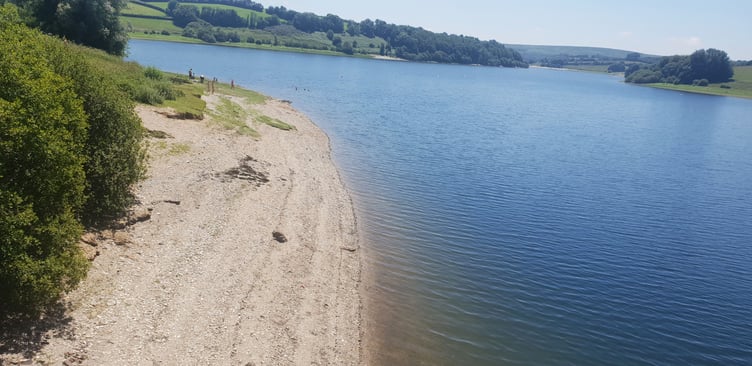 Wimbleball Lake, on Exmoor, is currently nearly half-empty.