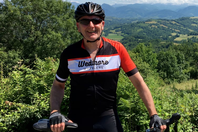Tim Blackburn, who is cycling across the Quantocks Hills and Exmoor for a kidney charity.