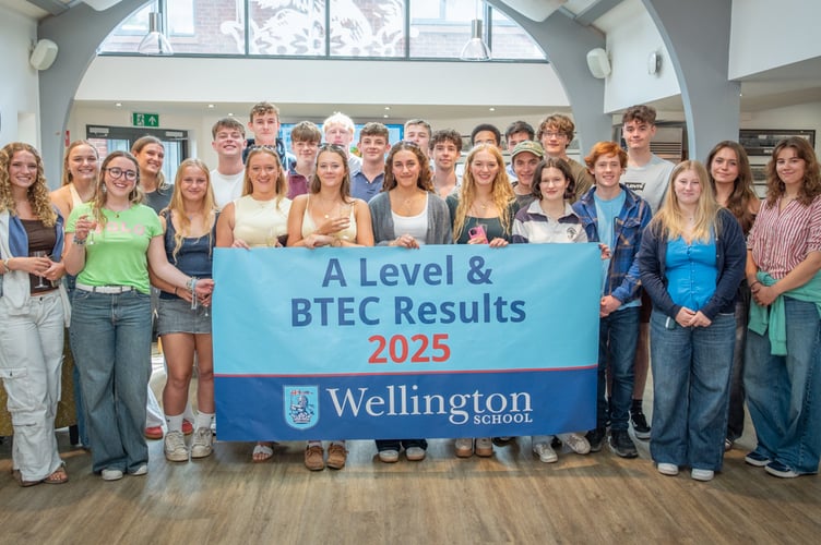 The Wellington School class of 2025 celebrate their A Level and BTEC results 