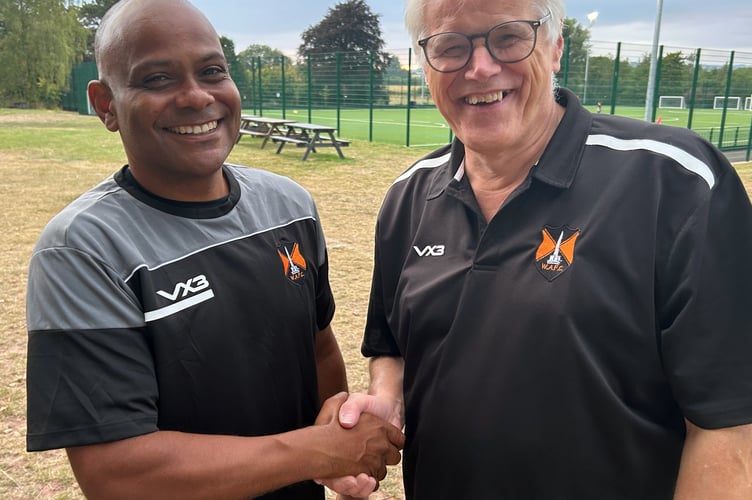Wellington's new boss Josh Stunell (left) with chairman Mike Hall
