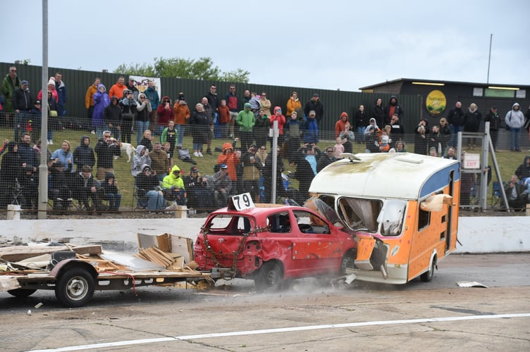 Caravan chaos at Smeatharpe Stadium on Monday, August 25