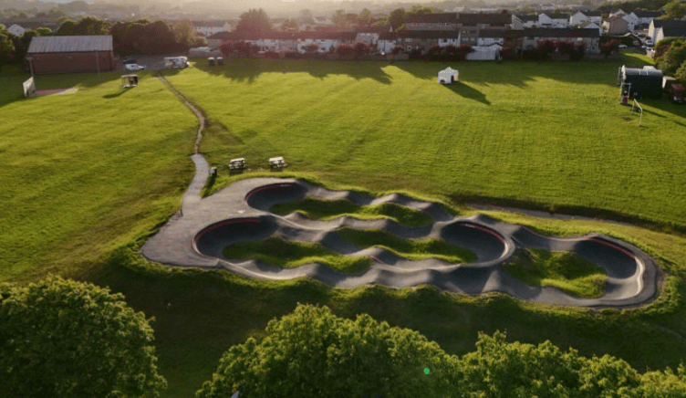 A typical pump track, this one is in Scotland.