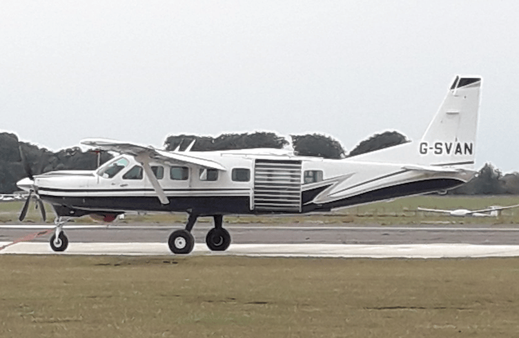 The parachuting aircraft pictured on Tuesday at Dunkeswell Airfield which will be used by Skydive Dunkeswell for skydivers registering with the newly set up company.