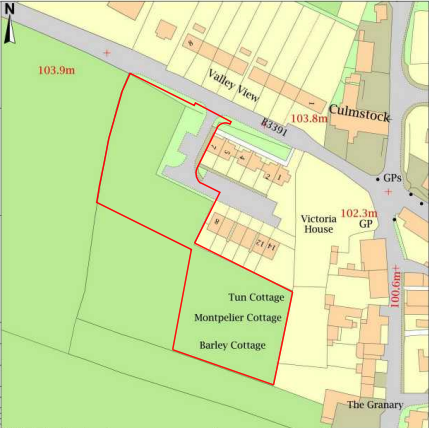 The Linhay Close site where six homes may be built if planning permission is granted to developers