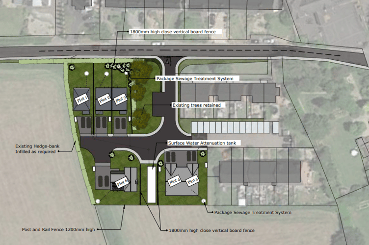 Plans for the erection of six homes on Linhay Close