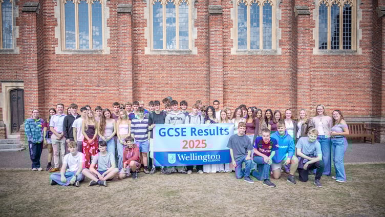 Wellington School students celebrate their GCSE Results