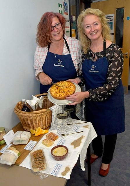 Nicola Payne and Sarah Hughs, the cookery judges at Wellington Flower Show
