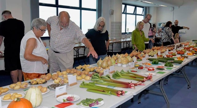 The produce table at the Wellington Flower Show