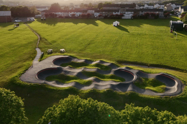 An example of the sort of pumptrack which could be built in Wellington Recreation Ground.