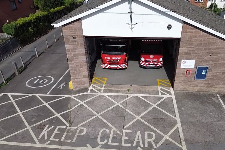 An aerial view of Wiveliscombe Fire Station.