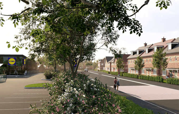 How part of the Bloor Homes development behind Wellington's Lidl supermarket could look.