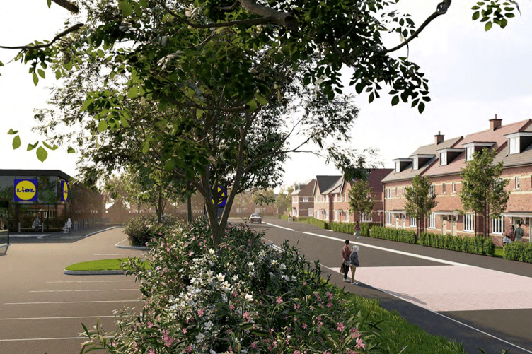 How part of the Bloor Homes development behind Wellington's Lidl supermarket could look.