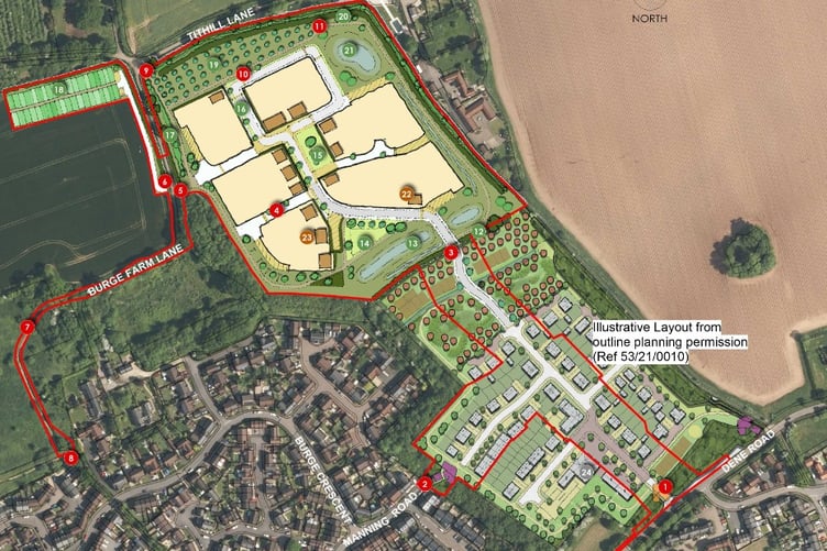 Hallam Land Management's plans for another 80 homes in Cotford St Luke.
