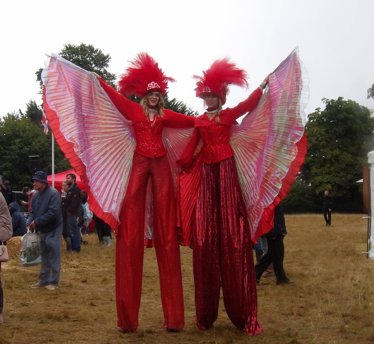 Stilt walkers at Uffculme Show and Country Fayre.