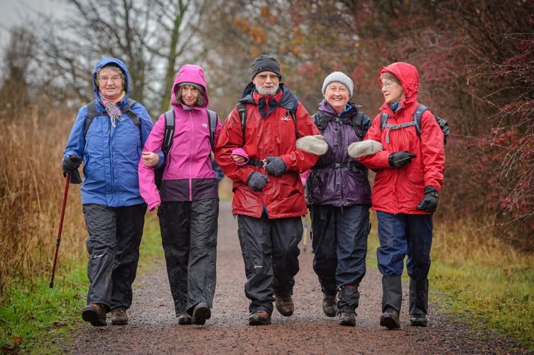 Longniddry, East Lothian, GBR - 05 December: U3A - University of the Third Age - Edinburgh Winter Walking Group members walking on Wednesday 05 December 2018 in Longniddry, East Lothian.