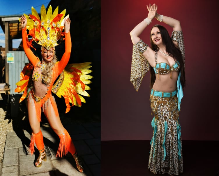 Shema Raq shows off the two dance styles she is bringing to Wellington, Brazilian Samba and Egyptian Bellydancing.