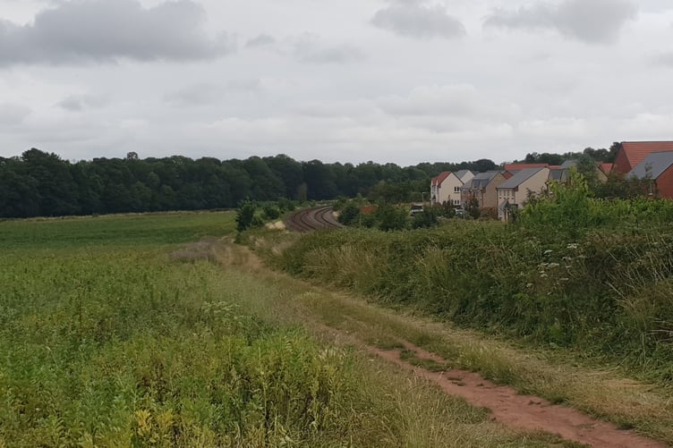 Part of the site alongside the main railway line in Wellington on which West of England Developments wants to build up to 320 new homes.
