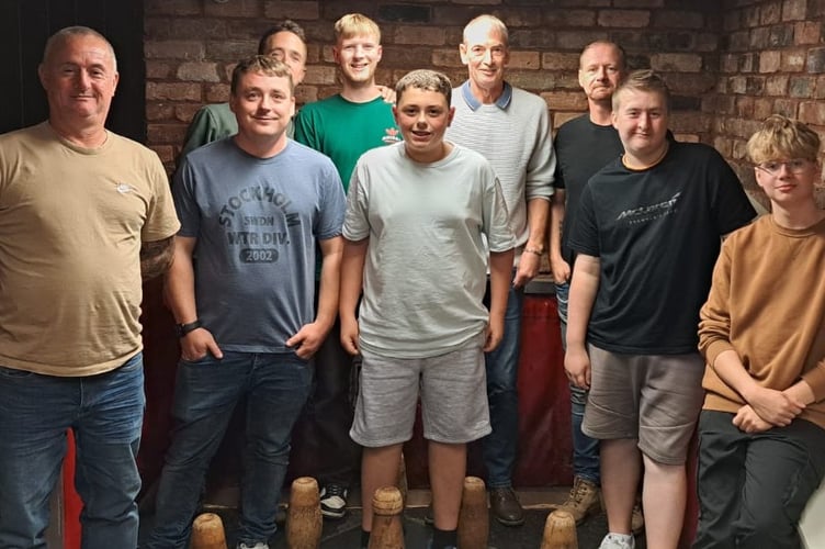 All Stars, back, left to right: Luke Eggar, Tyler Cox, Tony Winchester, Jamie Milton (capt); front: Paul Desborough, Dan Roger, Harrison Howell (sticker-up), Owen Milton.