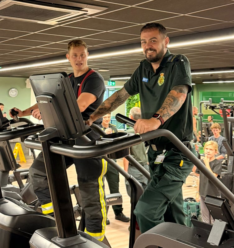 A stair climb challenge was undertaken in Wellington Sports Centre by local emergency responders in full kit as a tribute on the anniversary of America's 9/11 tragedy.