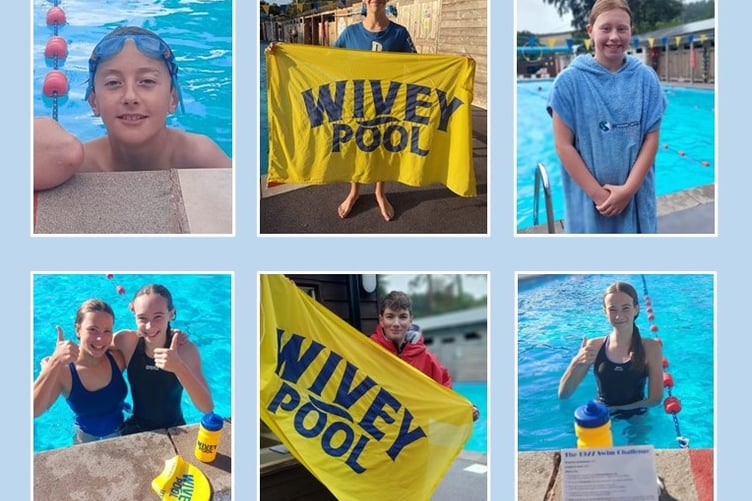 Some of the Wivey Pool 1927ers who helped raise neary £6,000 with a '1927 challenge'.