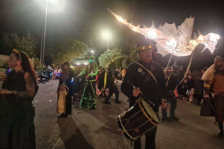 Bootstrap Border Morris and Wellington Folk and Custom Society's illuminated dragon during last year's town carnival.