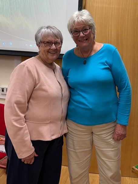 West Buckland Women's Institute president Christine Wombwell and speaker Christina Strang