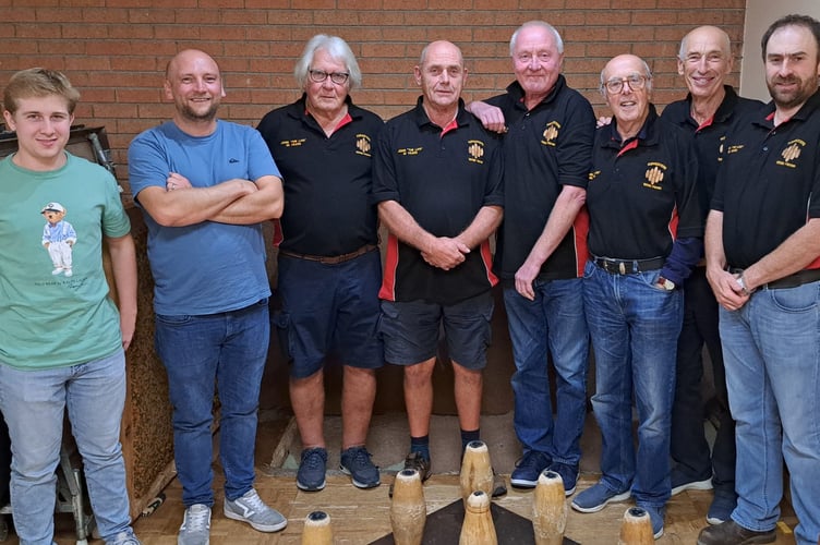 Foresters, left to right: Tom Langford, Ken Hawkins, Andy Pitman, Greg Browne, Rob Morgan, Aron Lockyer, Colin Shepherd (capt), Colin Parsons.