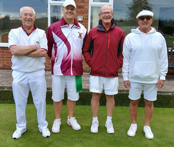 Men's pairs finalists, left to right: Alan Mark, Jay Merrell, Ian Hollingsworth and Pete Nichols