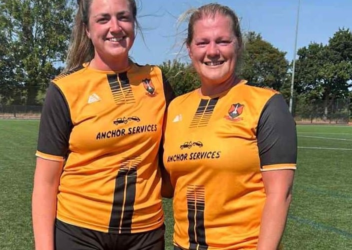 Wildcats' Player of the Match Tash Hole (left) and captain Grace Winter