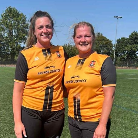 Wildcats' Player of the Match Tash Hole (left) and captain Grace Winter