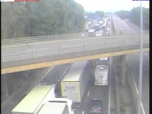 M5 closed following vehicle transporter fire