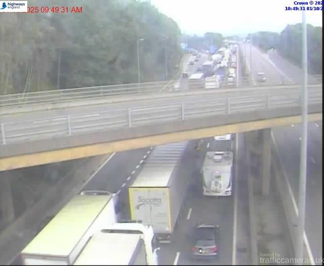M5 closed following vehicle transporter fire