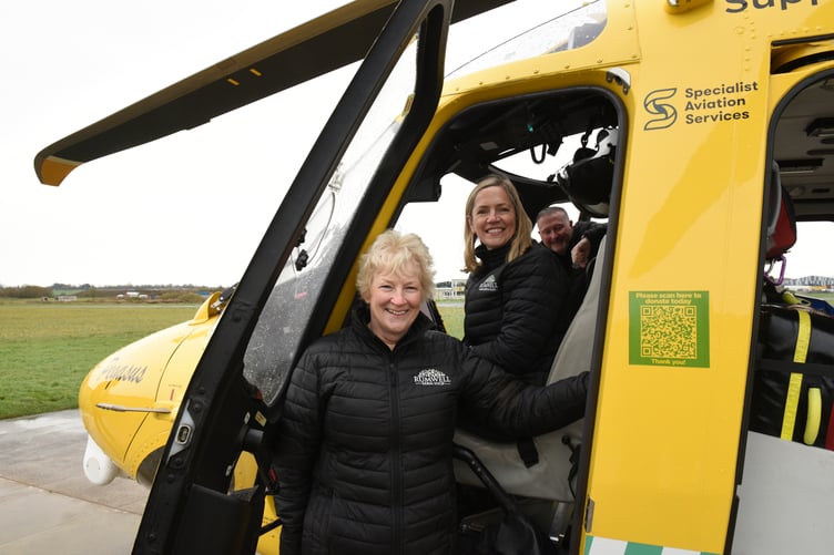 Partners at Rumwell Farm Shop, Sophie and Anne Mitchell at the Dorset and Somerset Air Ambulance Henstridge Airfield in Somerset