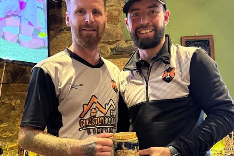 Player of the match Luke Perry, left, is pictured with Jack Bryant.