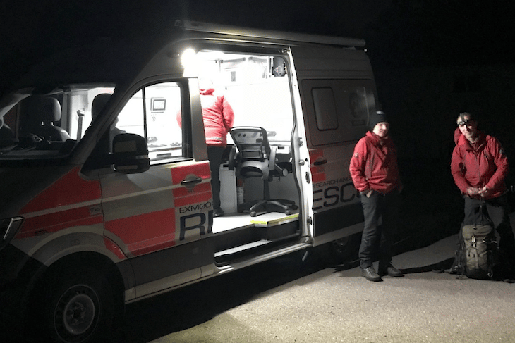 Some of the Exmoor Search and Rescue Team members involved in looking for a missing man near Wellington on Monday.
