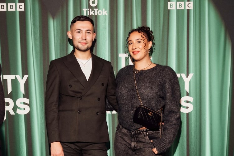 Flynn West with fellow content creator Alice Lambert Brown at the launch party event. 