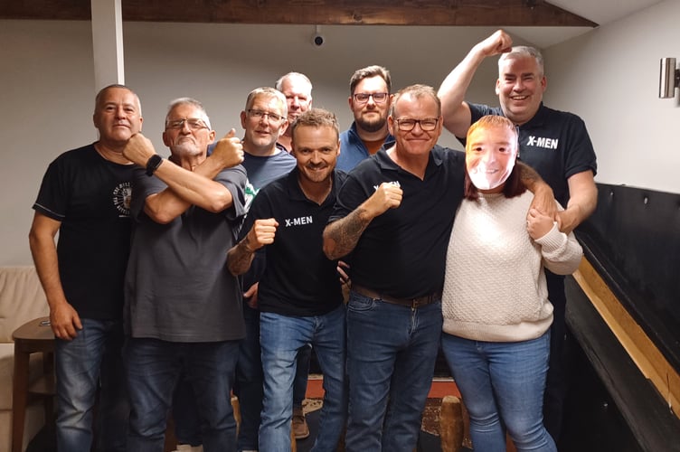 Ex-Servicemen, pictured in June, back left to right: Geoff Hamlyn, Adrian Perry, Marc Bright, Dave Gardiner; front: Adrian Coles, Kevin Denslow, Lee Baker, Ricky Baker, Steve Trevelyan.