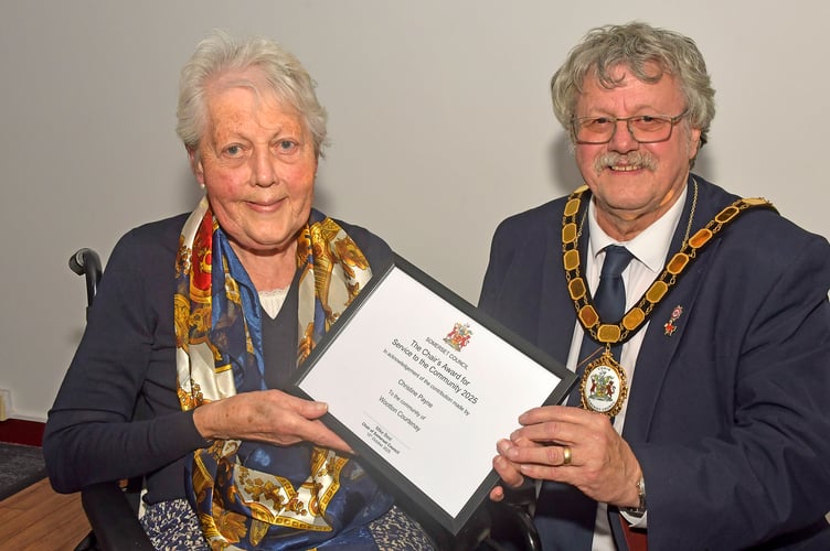 Christine Payne has had her contributions to the community of Wootton Courtenay recognised