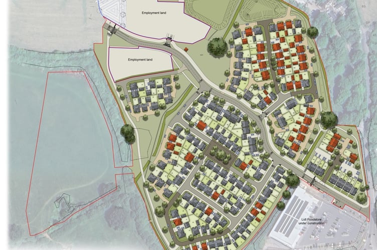 Detailed plans for 161 homes on Nynehead Road in Wellington.