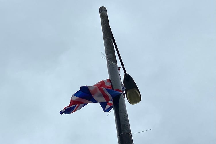 Flags are still flying from lamposts in Wellington's town centre